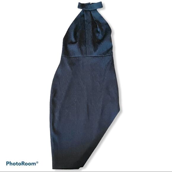 Stylestalker Asymmetrical Black Lana Noir Halter Crepe Dress S - Picture 10 of 14